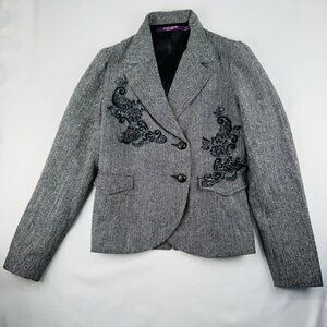 Dark Academia  blazer women Lace Small Grey Coupé